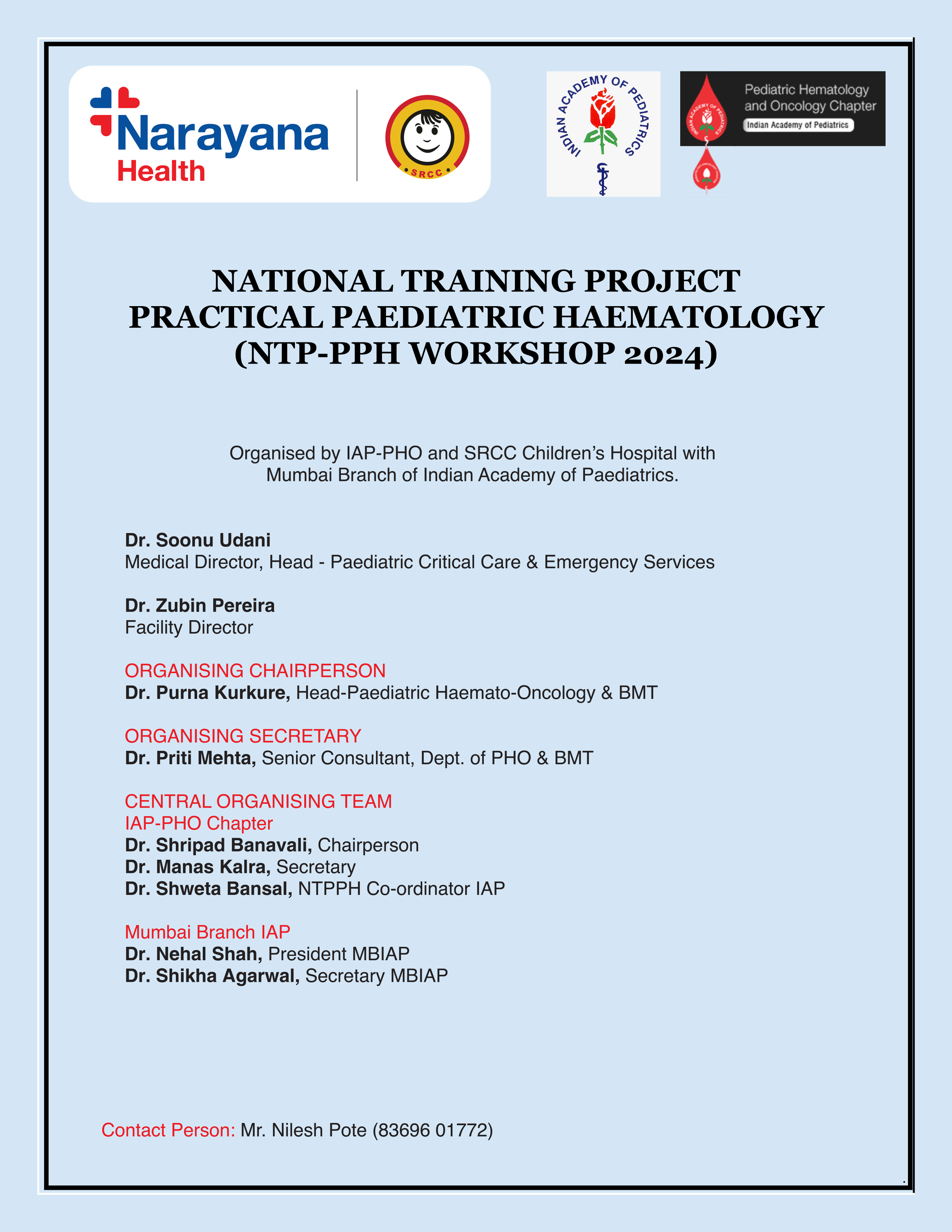 National Training of Practical Paediatric Hematology workshop